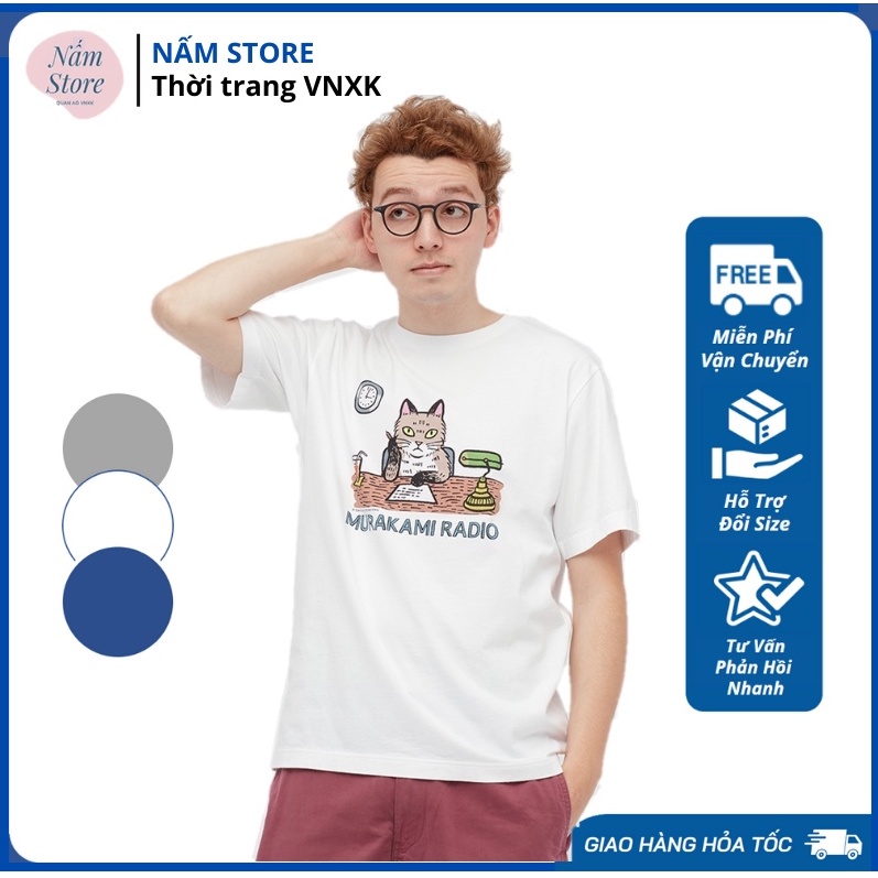 ÁO THUN MÈO MURAKAMI RADIO 3 MÀU CHẤT ĐẸP THỜI TRANG, CÁ TÍNH