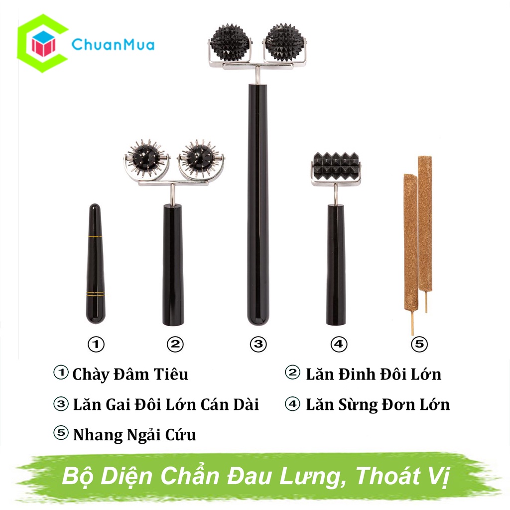 Bộ Dụng Cụ Diện Chẩn Massage Lưng, Thoái Hóa, Thoát Vị Đĩa Đệm (Khí Huyết Lưu Thông, Giảm Đau, Phòng Gai Đốt Sống,Co Cơ)