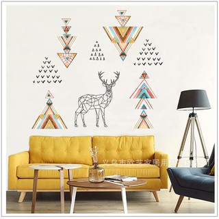 Decal Dán Tường Hươu Thổ Cẩm