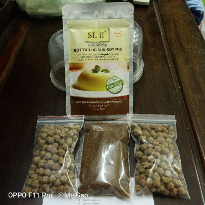 Tàu hũ trân châu đường đen + tặng kèm 3 khuôn đựng tàu hũ