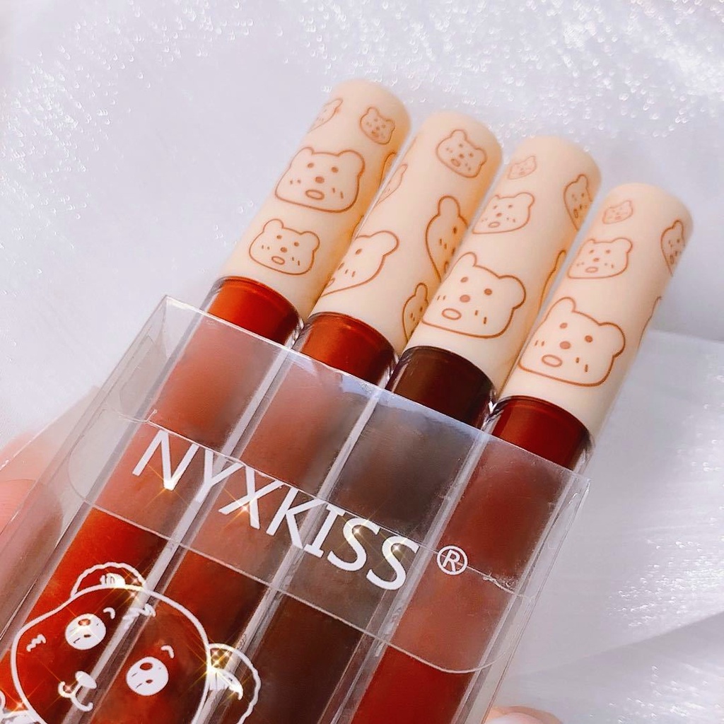 1 Son Môi Nyx Kiss 4 Màu Tùy Chọn Chống Thấm Nước Chống Dính Lâu Trôi Dưỡng Ẩm