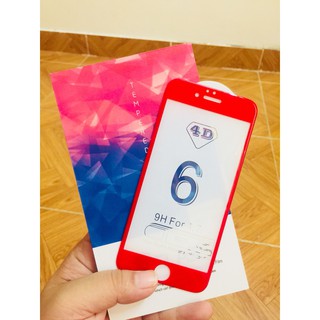 Kính cường lực 4D full màn màu cho Iphone 6/6s - Đỏ