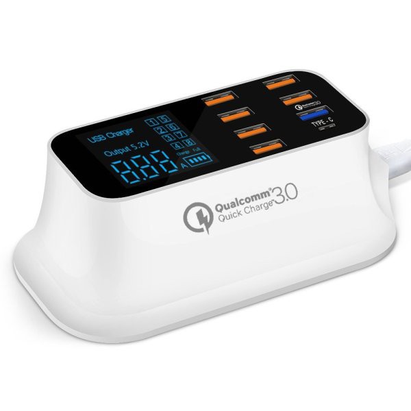 Trạm Sạc Nhanh Để Bàn Với 8 Cổng Usb