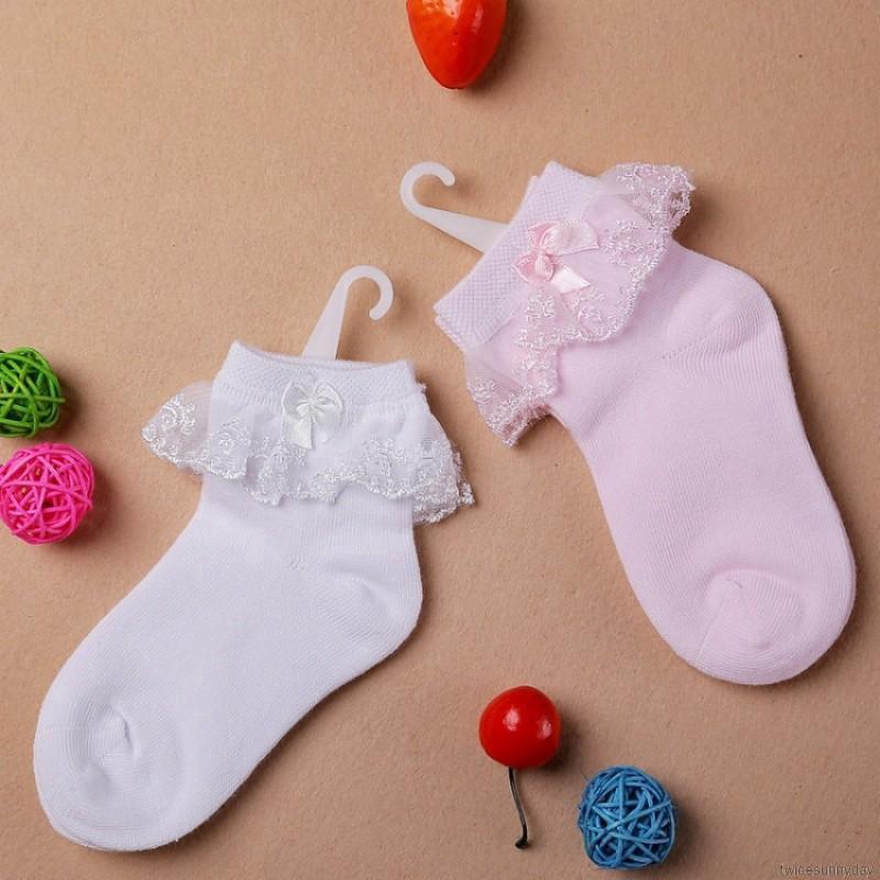 Kid Baby Girl Princess Lace Design Solid Socks