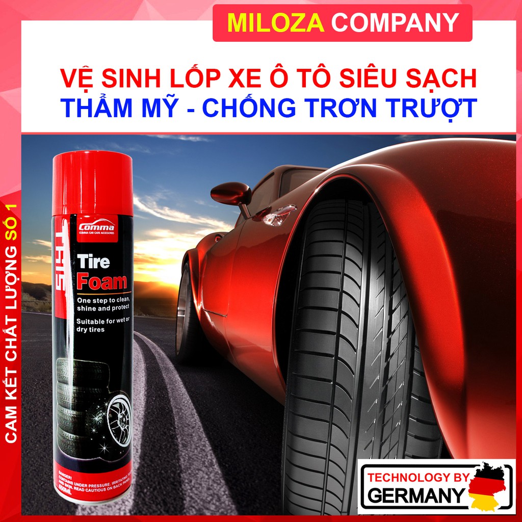 [MILOZA] Chai Xịt Dưỡng Bóng Lốp - Bọt Vệ Sinh, Làm Sạch Nhanh, Bảo Dưỡng, Chống Nứt Lốp Ô tô Xe Máy - THIS Tire Foam