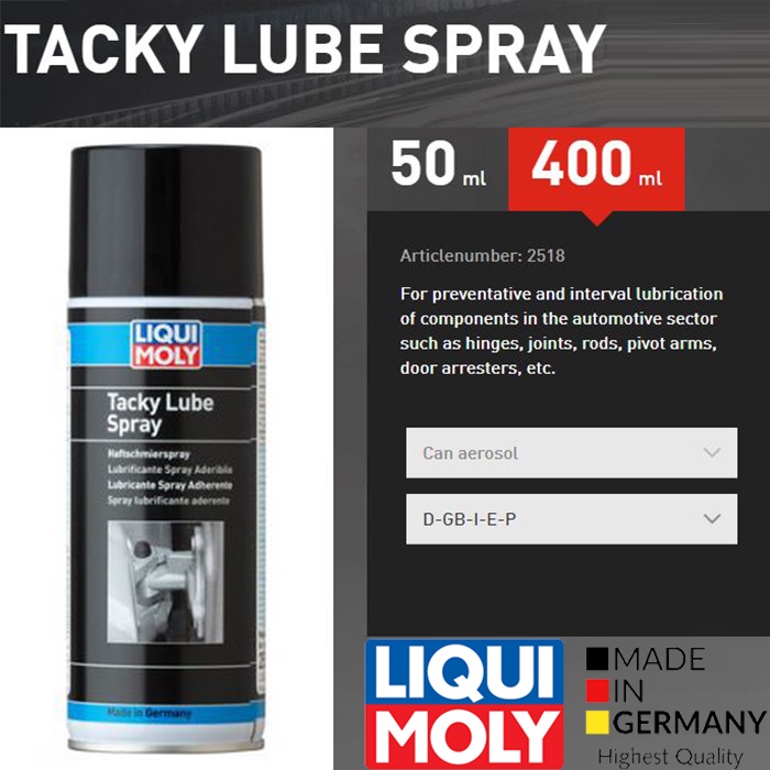 Chai xịt mỡ bò nước Liqui Moly Tacky Lube Spray 400ml