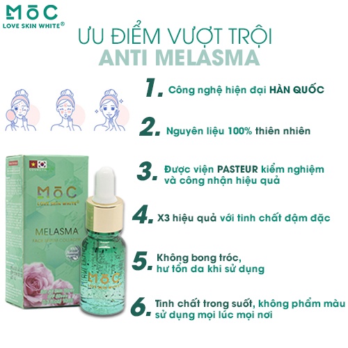 Tinh chất ngăn ngừa, giảm nám tàn nhang Collagen Mộc Love Skin White 10ml