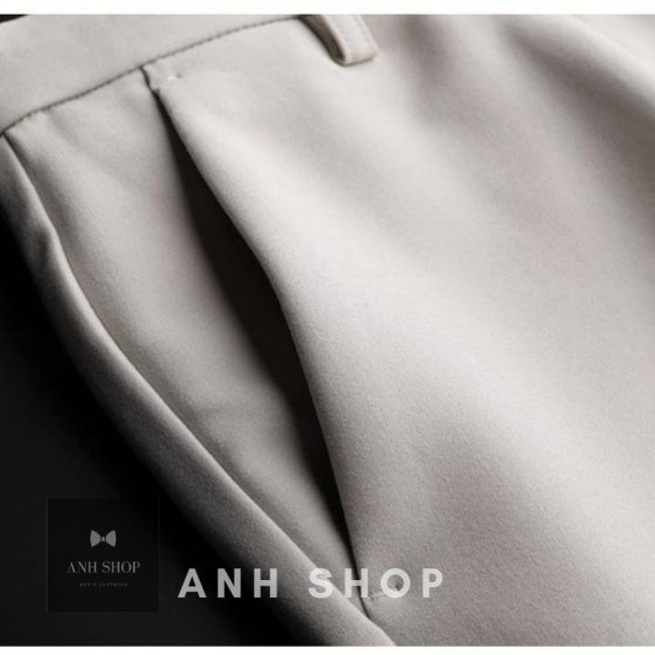 Quần Tây Âu Nam Trắng Kem dáng côn, vải cotton đẹp, chất co giãn cao cấp, phong cách công sở lịch lãm thời trang | BigBuy360 - bigbuy360.vn