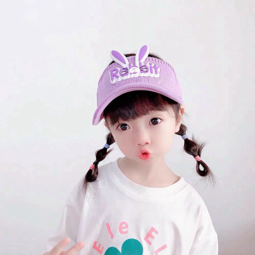 Mũ Lưỡi Trai Tai Thỏ Hở Chóp Cho Bé Gái Năng Động