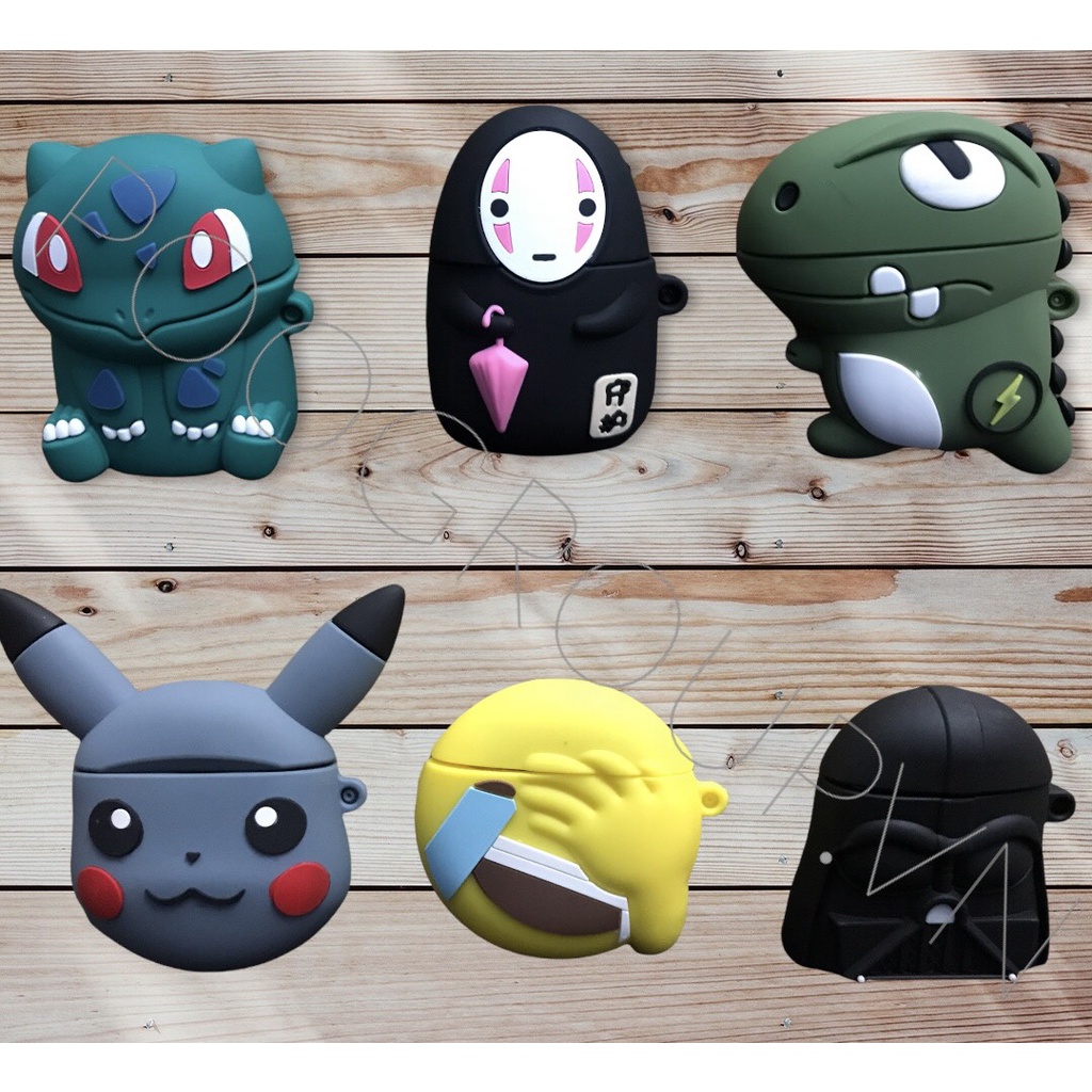 ốp Airpod, ốp Airpod 2 kèm móc khóa nhiều mẫu chất liệu silicon, bảo vệ Airpods, Airpods 2