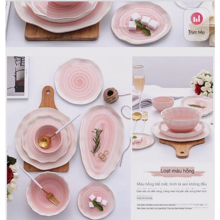 Bộ bát đĩa pastel Nebulea phong cách Bắc Âu hiện đại