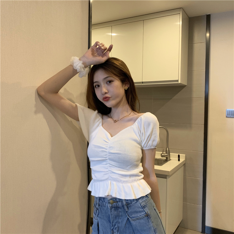 Áo Croptop Ngắn Tay Gợi Cảm Cho Nữ Kiểu Hàn Quốc 2021 | BigBuy360 - bigbuy360.vn