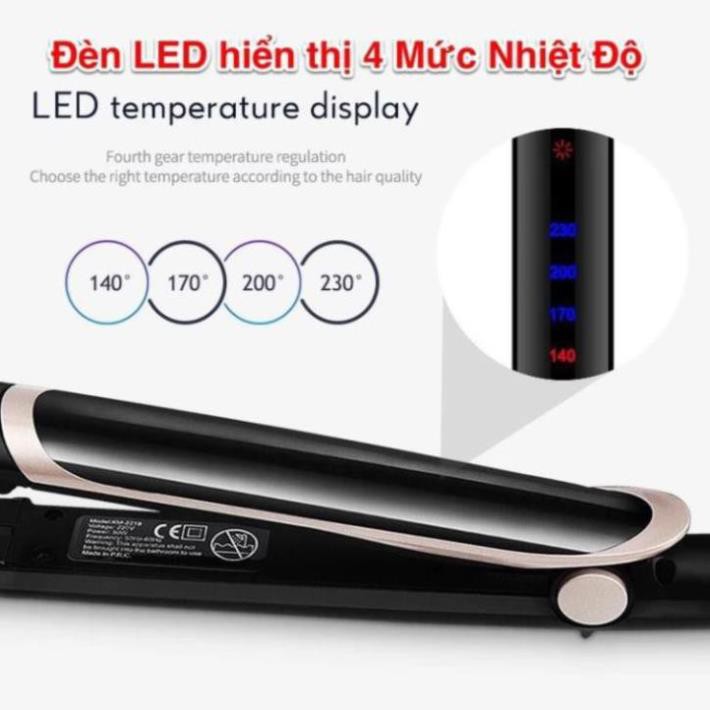 Máy uốn tóc kemei KM2219 cho mái tóc đẹp kiểu dáng mới  - chưc năng uốn cụp - ép - uốn phồng - làm xoăn -  mini