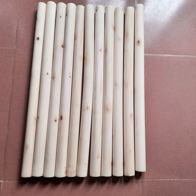 Thanh Gỗ Tròn Gỗ Bồ Đề Dài 53cm. Phi 3cm