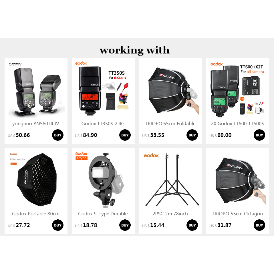 Bộ chuyển đổi đèn flash Godox S-R1/AK-R1/BD07/H200R/AD-P/AD-L/EC200 chất lượng cao cho xe hơi