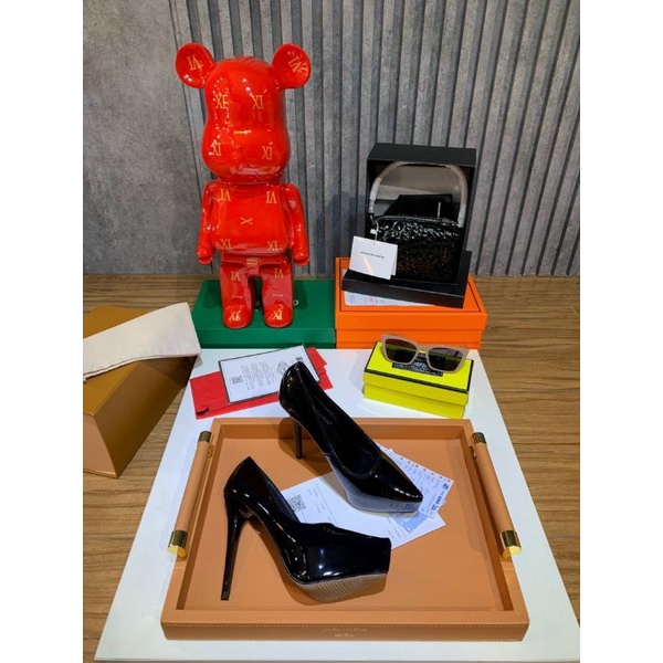 ld Giày Cao Gót 13p Đế Đúp Mũi Chim Da Bóng Fullbox Cao Cấp