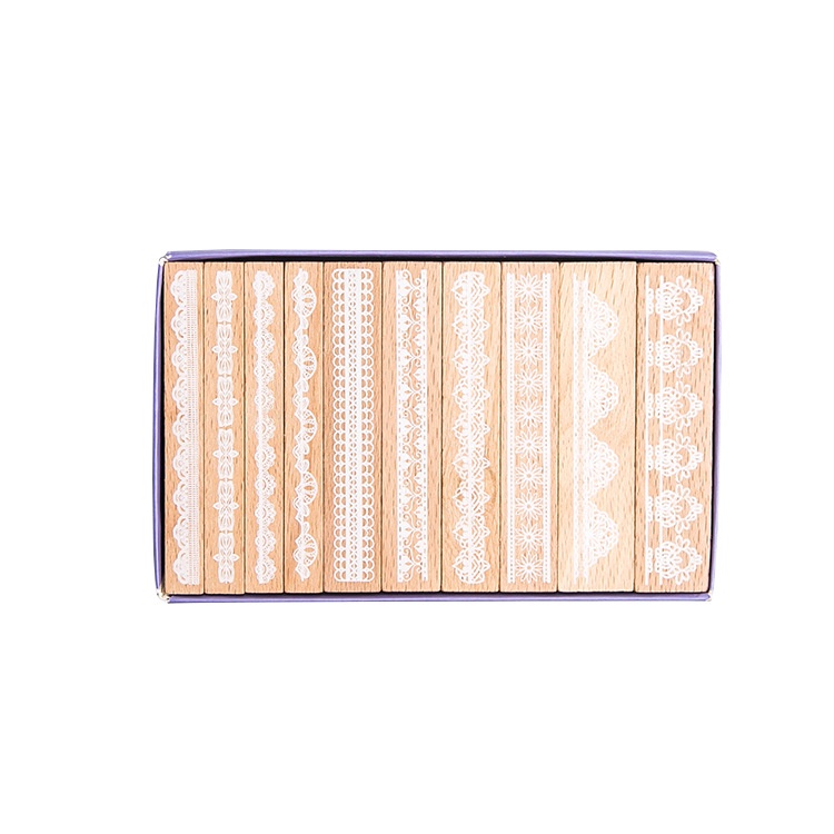BỘ 10 con dấu stamp YUEZHEN ren dài