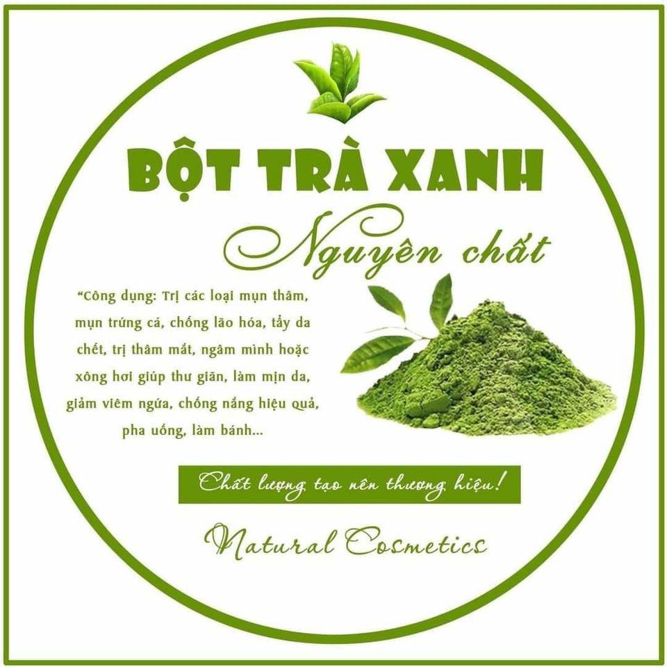 [TRỢ GIÁ] Bột Trà Xanh Nguyên Chất Đắp Mặt Nạ Mask, Tẩy Da Chết, Làm Đẹp Dưỡng Da Trắng Mịn - Handmade Từ Thiên Nhiên