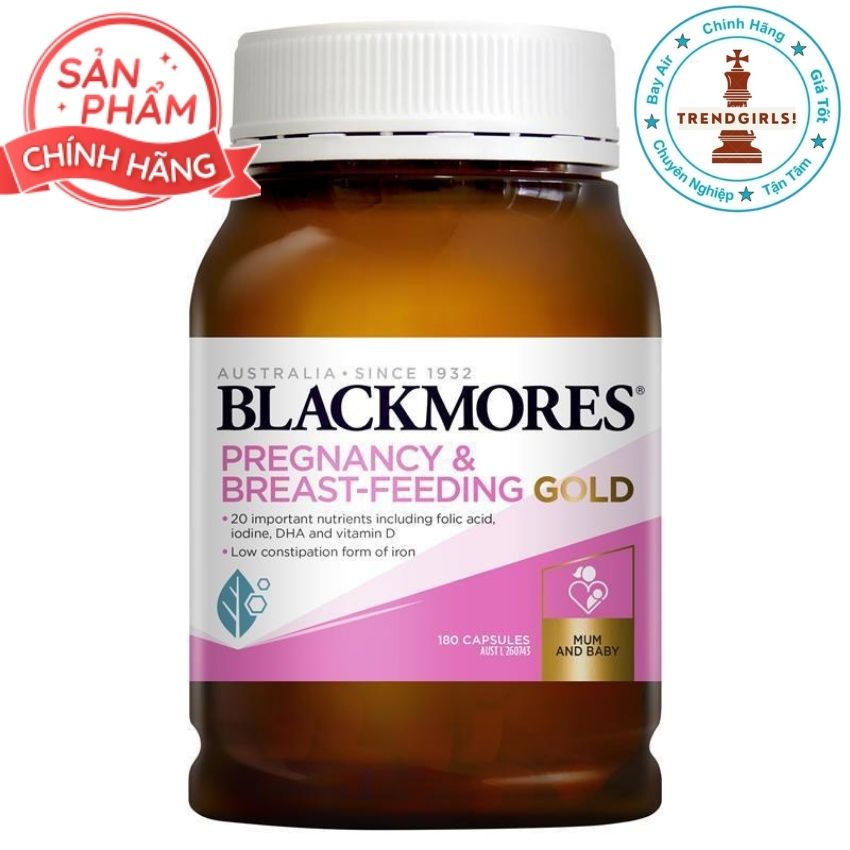 Vitamin BẦU tổng hợp  Blackmore Pregnancy 180v cho mẹ bầu cung cấp đầy đủ dưỡng chất trước trong và sau sinh