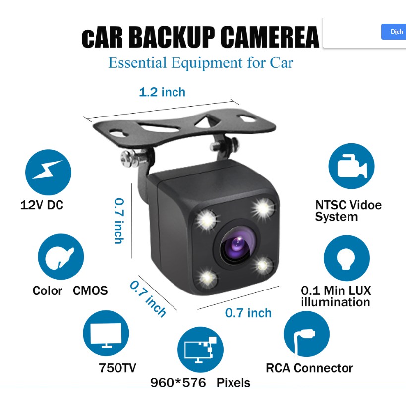 camera lùi cho đầu DVD, đầu android xe hơi