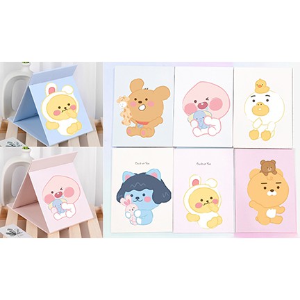 Gương gập ba anh em gấu GGI5 gương 13*17cm Hoạt hình cute molang pusheen gấu brown tonton kakao khủng long ngựa thần