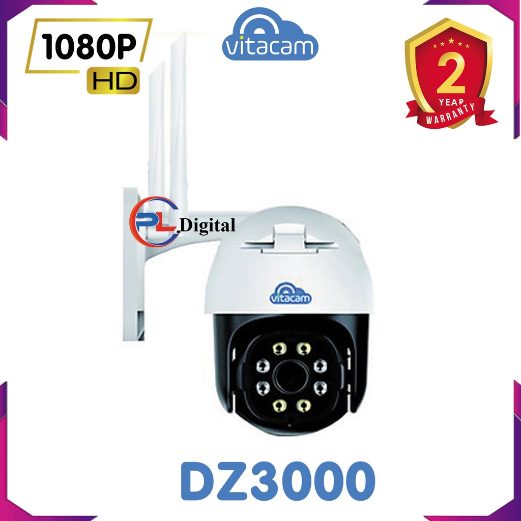 Camera Ip Wifi Ngoài Trời Vitacam DZ3000 3.0 Chip Hisilicon 1296P Ultra HD  - Hàng Chính Hãng