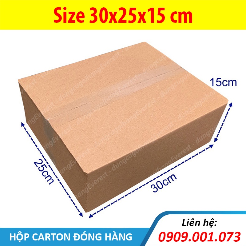 Combo 20 hộp giấy size 30x25x15 cm, thùng carton gói hàng Everest