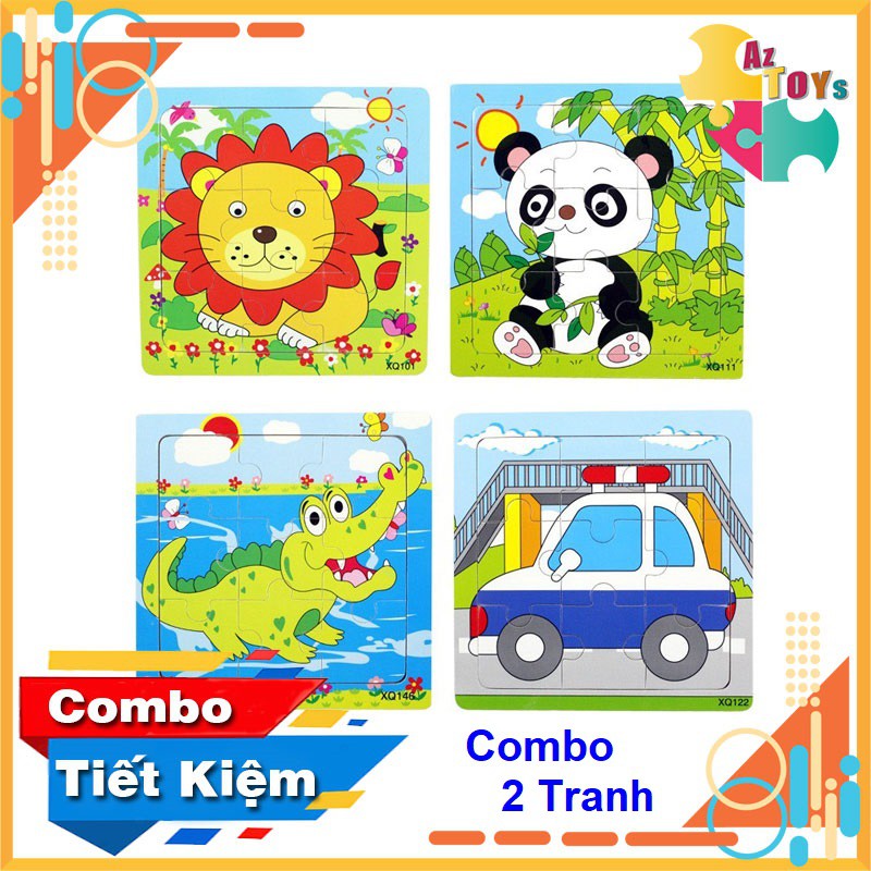 [XẢ KHO + NowShip] Tranh Ghép Hình 16 Mảnh Montessori, Đồ Chơi Gỗ Xếp Hình Tuy Duy Cho Bé - AZTC135