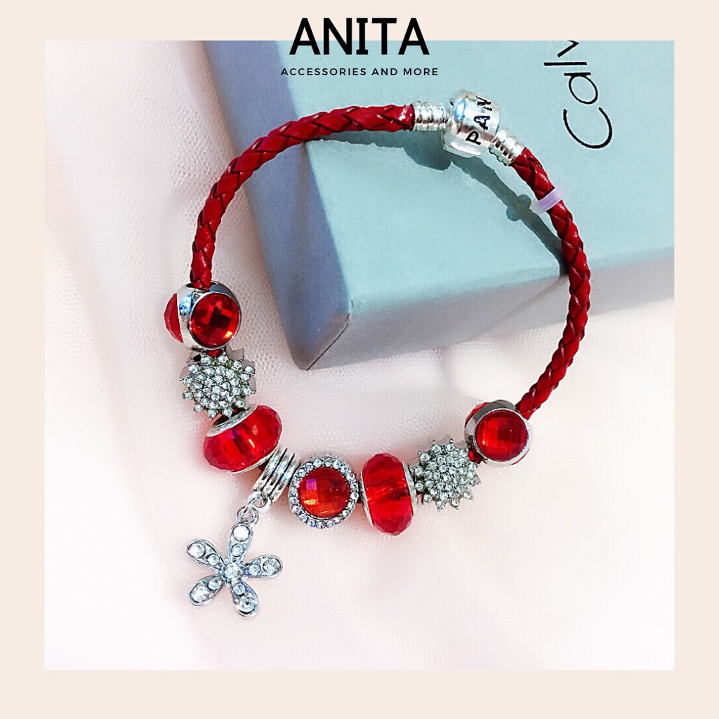 Vòng charm Anita - [12 MẪU] Vòng tay charm S925 cao cấp phối hạt pha lê nhiều màu sắc C068