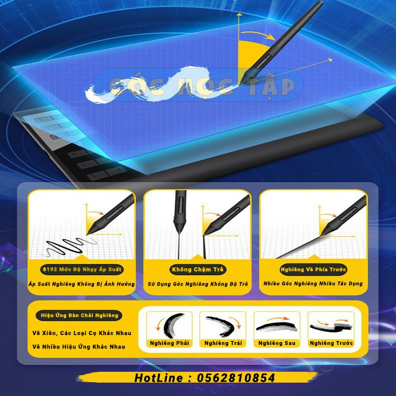Combo Bảng vẽ điện tử Gaomon 1060pro có bút usb type c viết vẽ đẹp Chính Hãng giá rẻ Bảo hành 12 Tháng -Shop Góc Học Tập