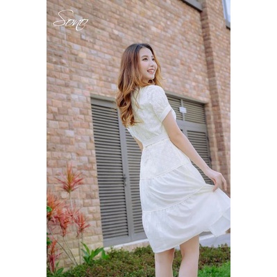 Sono - Đầm Chất Xô Thêu 3 Tầng Kiểu Dáng Trẻ Trung