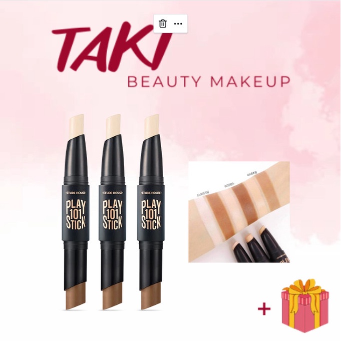 Tạo khối & Che Khuyết Điểm Hai Đầu Etude Play 101 Stick Contour Duo [01- 02]