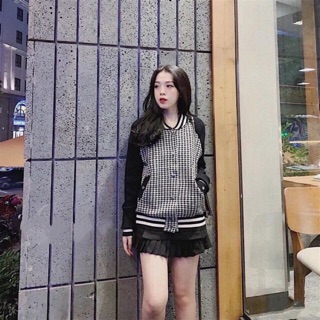 {SALE SHOCK} ÁO KHOÁC BOMBER NỮ THỜI TRANG HOẠ TIẾT KẺ CARO SIÊU HOT HIT