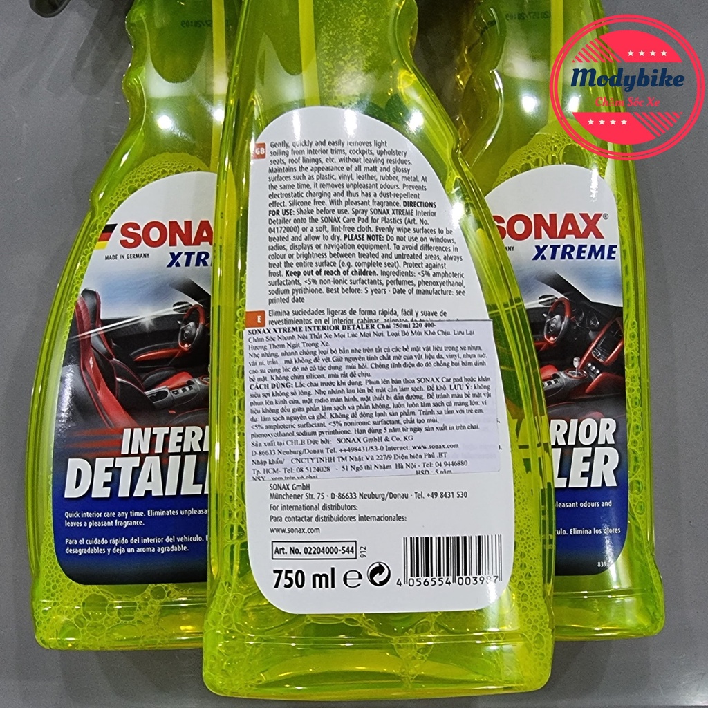 Dung dịch vệ sinh nội thất xe ôtô Sonax Xtreme Interior Detailer 750ml 220400