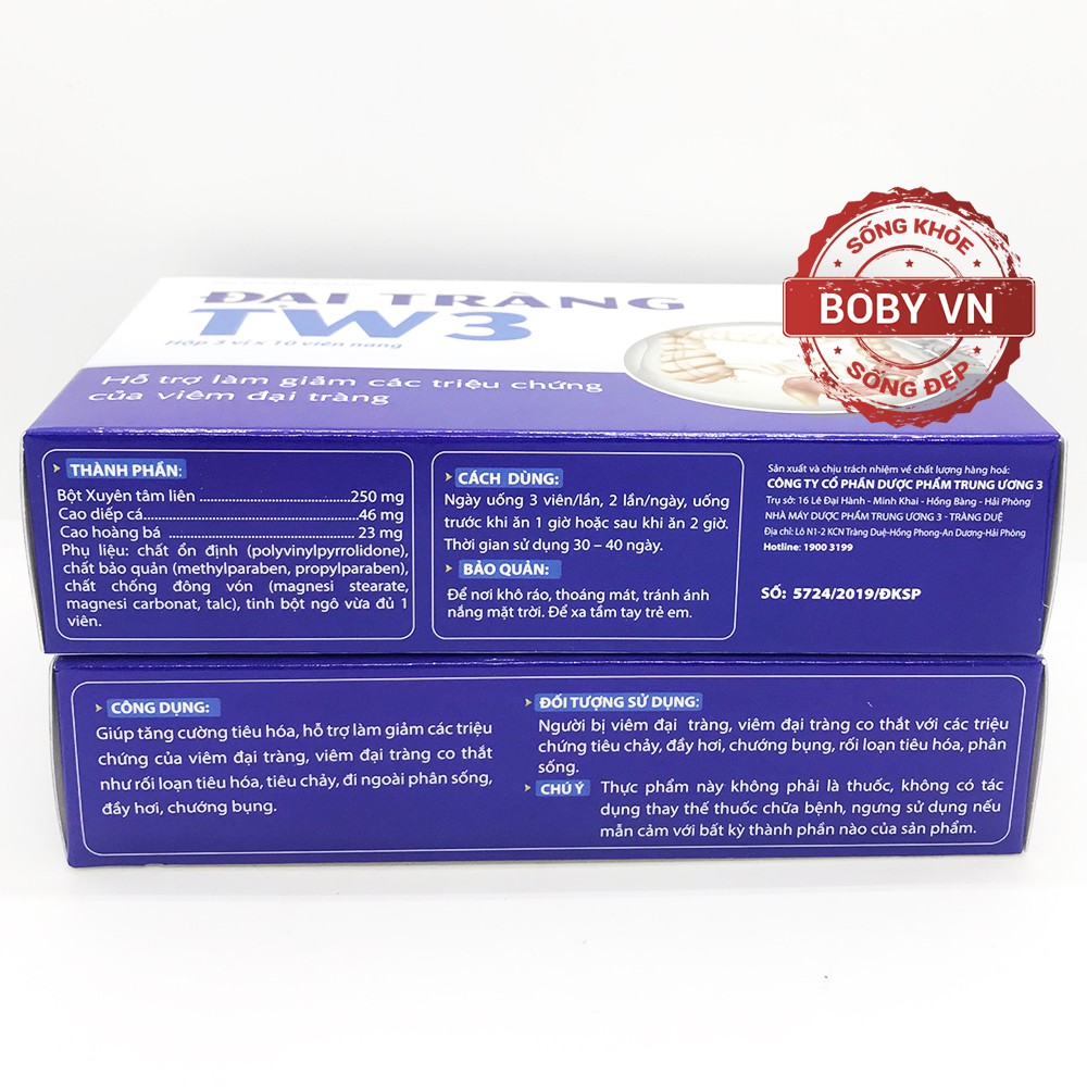 Đại Tràng TW3 - Hỗ trợ làm giảm các triệu chứng của viêm đại tràng - Boby