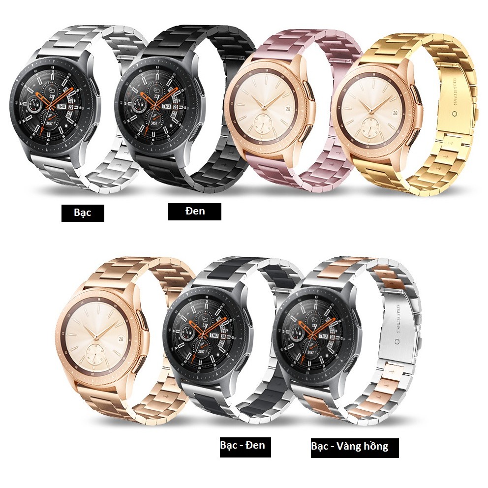 Dây thép hợp kim không gỉ đồng hồ thời trang Galaxy Watch / Huawei / Amazfit / Garmin cao cấp - khóa cài PKHRSMS003