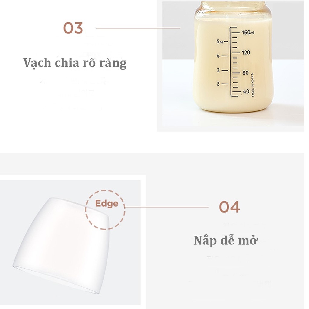 Bình sữa và núm Moyuum Hàn Quốc 170ml 270ml