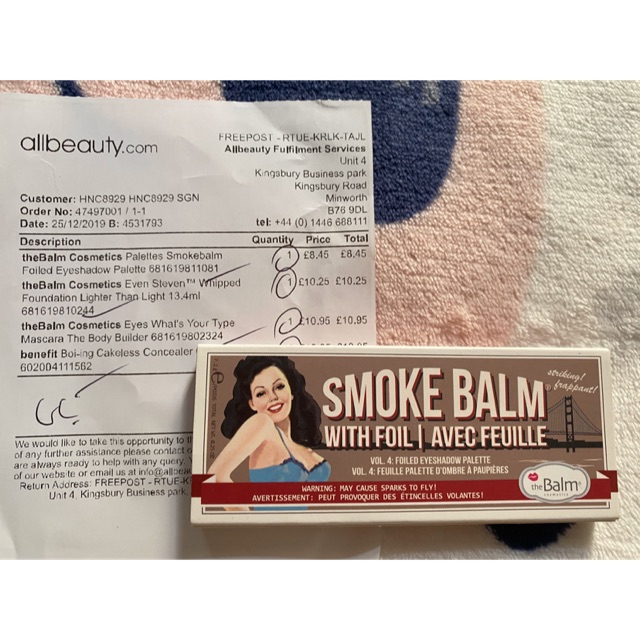 TheBalm Comestics Paletta Smokebalm - Bảng phấn mắt của theBalm - Có Bill