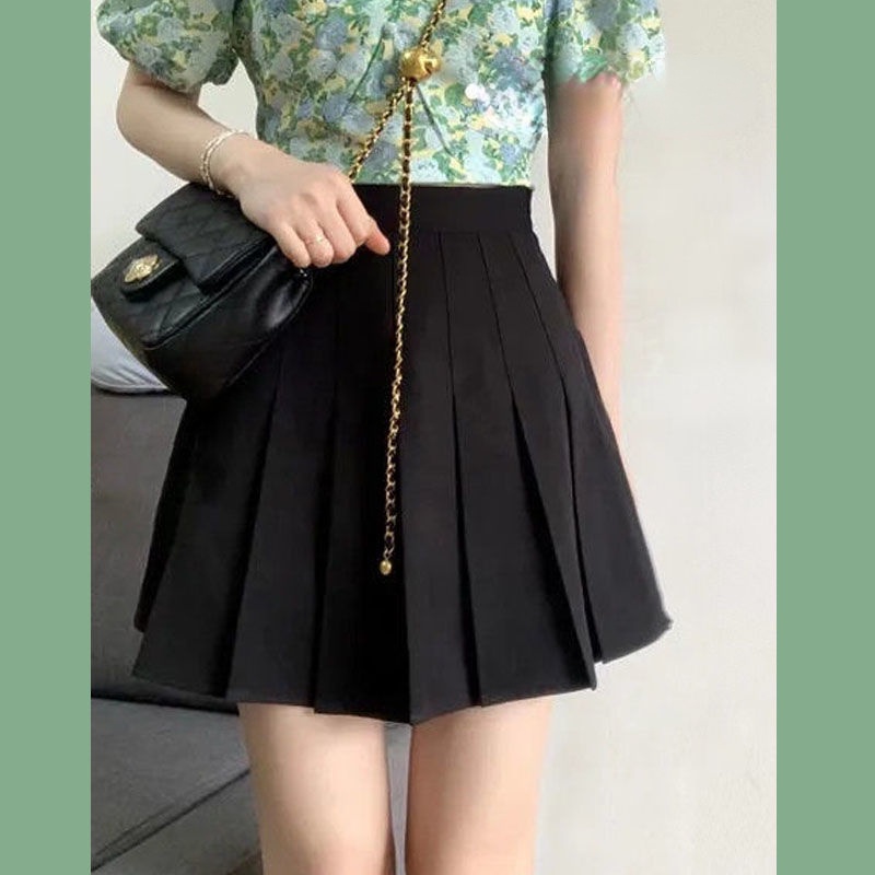 Bộ Áo Tay Phồng + Chân Váy Xếp Ly In Họa Tiết Hoa Thời Trang Mùa Hè Xinh Xắn Cho Nữ