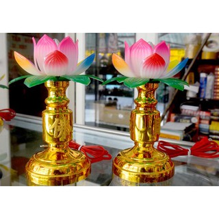 Cặp Đèn sen-Đèn thờ cắm điện