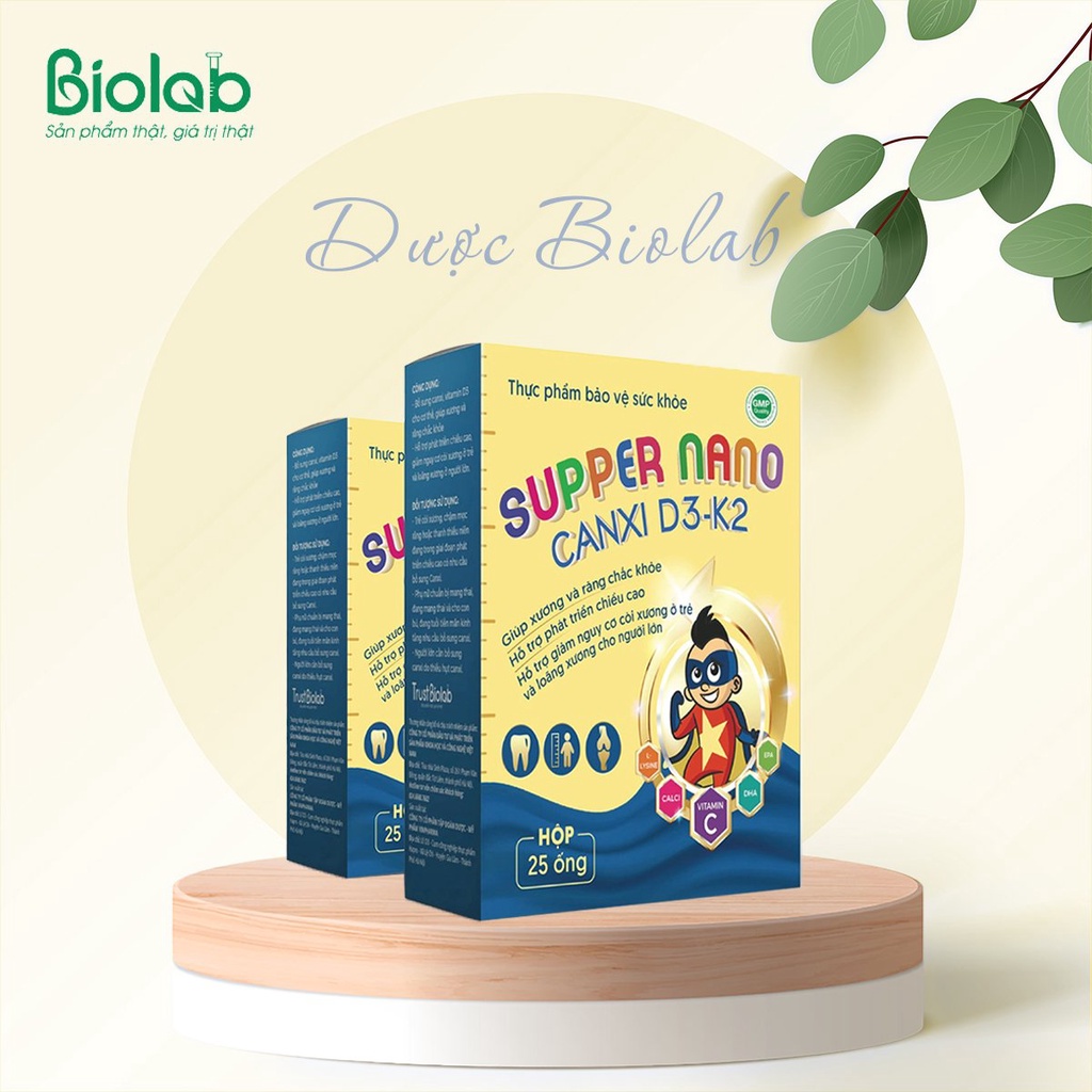 SUPPER NANO CANXI D3-K2 bổ sung Canxi giúp xương và răng chắc khỏe ,hỗ trợ phát triển chiều cao cho các bé