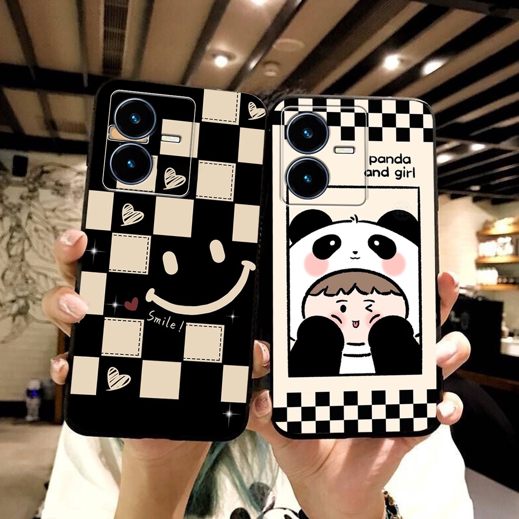 Ốp lưng Vivo Y22S 2022 - Bảo vệ camera  in hình cao cấp mẫu kẻ caro,mikenbe@r siêu hot