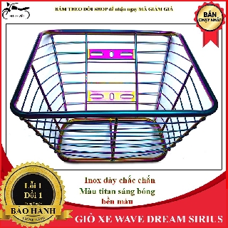 [CÓ VIDEO] GIỎ XE RỔ XE WAVE DREAM, SIRIUS GẮN ĐẦU XE MÀU TITAN - CHẤT LIỆU INOX DÀY CHẮC KHỎE CHỊU TẢI TỐT - TIỆN LỢI