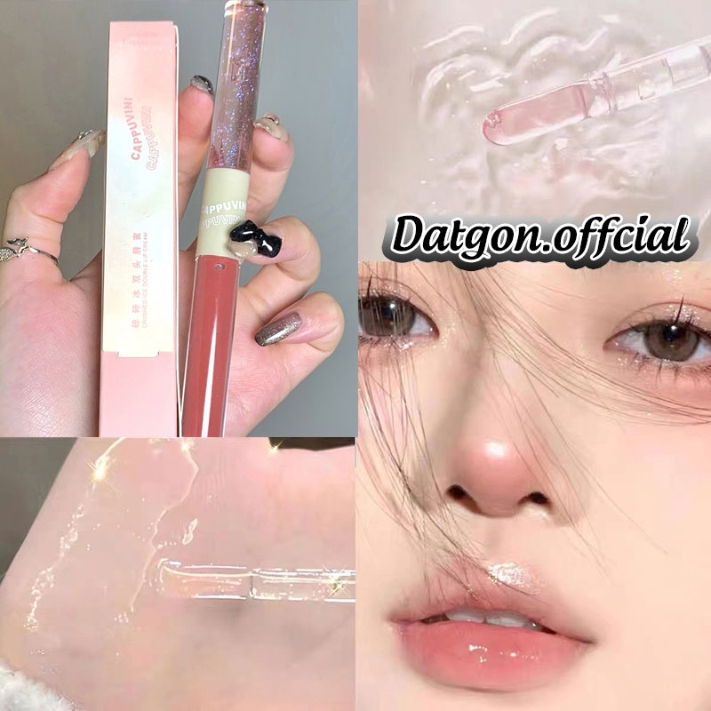 Son Bóng Dưỡng Môi Cappuvini Lâu Trôi Vỏ Được Thiết Kế Hai Đầu Hàng Chính Hãng Nội Địa Trung CP85