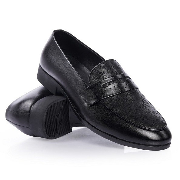 [Giá Xả Kho] Giày Penny Loafer Đen GL10 - Giày Lười Da Bò Công Sở Nam