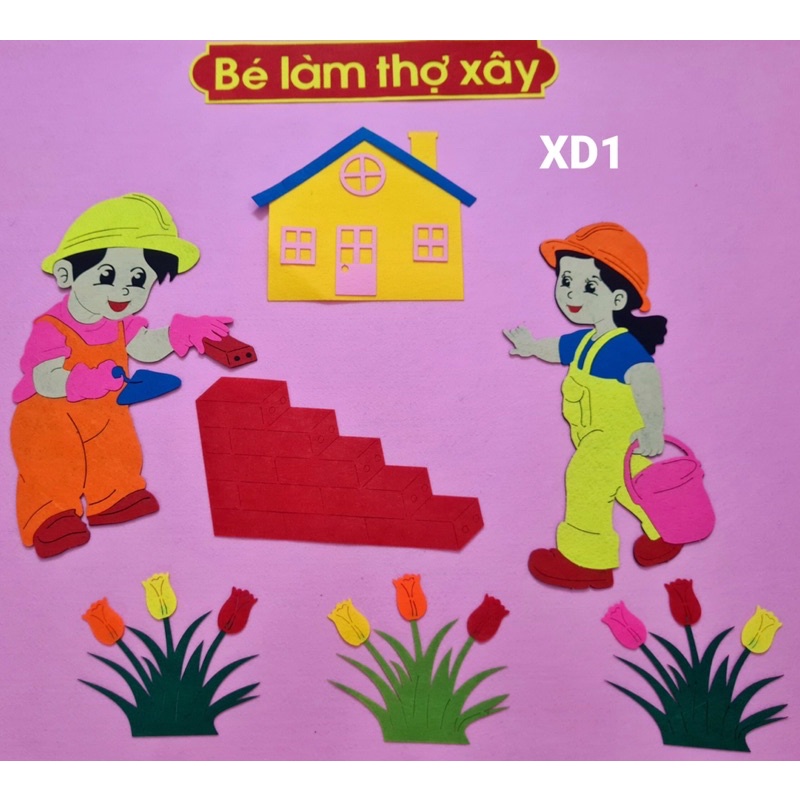 Bộ tranh góc mầm non/ Trang trí mầm non bằng vải nỉ