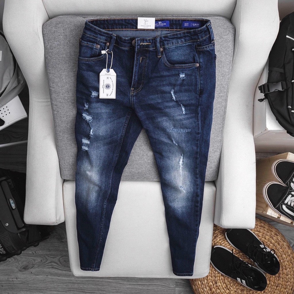 Quần Jean Nam Rách Màu Xanh 🔵 𝐅𝐑𝐄𝐄 𝐒𝐇𝐈𝐏 🔵 Quần Bò Nam Co Giãn Thời Trang Hpfashion - Qjnhp021 | BigBuy360 - bigbuy360.vn