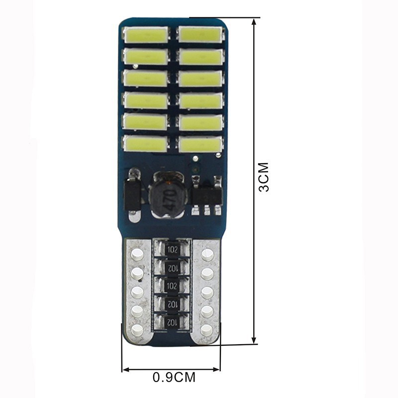 1 Đèn Led T10 194 W5W 24smd 4014 Cho Xe Hơi