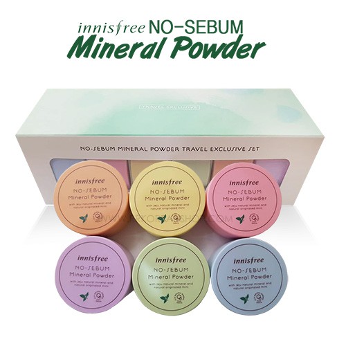 (TÁCH SET) Phấn Phủ Khoáng Kiềm Dầu Innisfree No Sebum Mineral Powder Exclusive Set (5g)