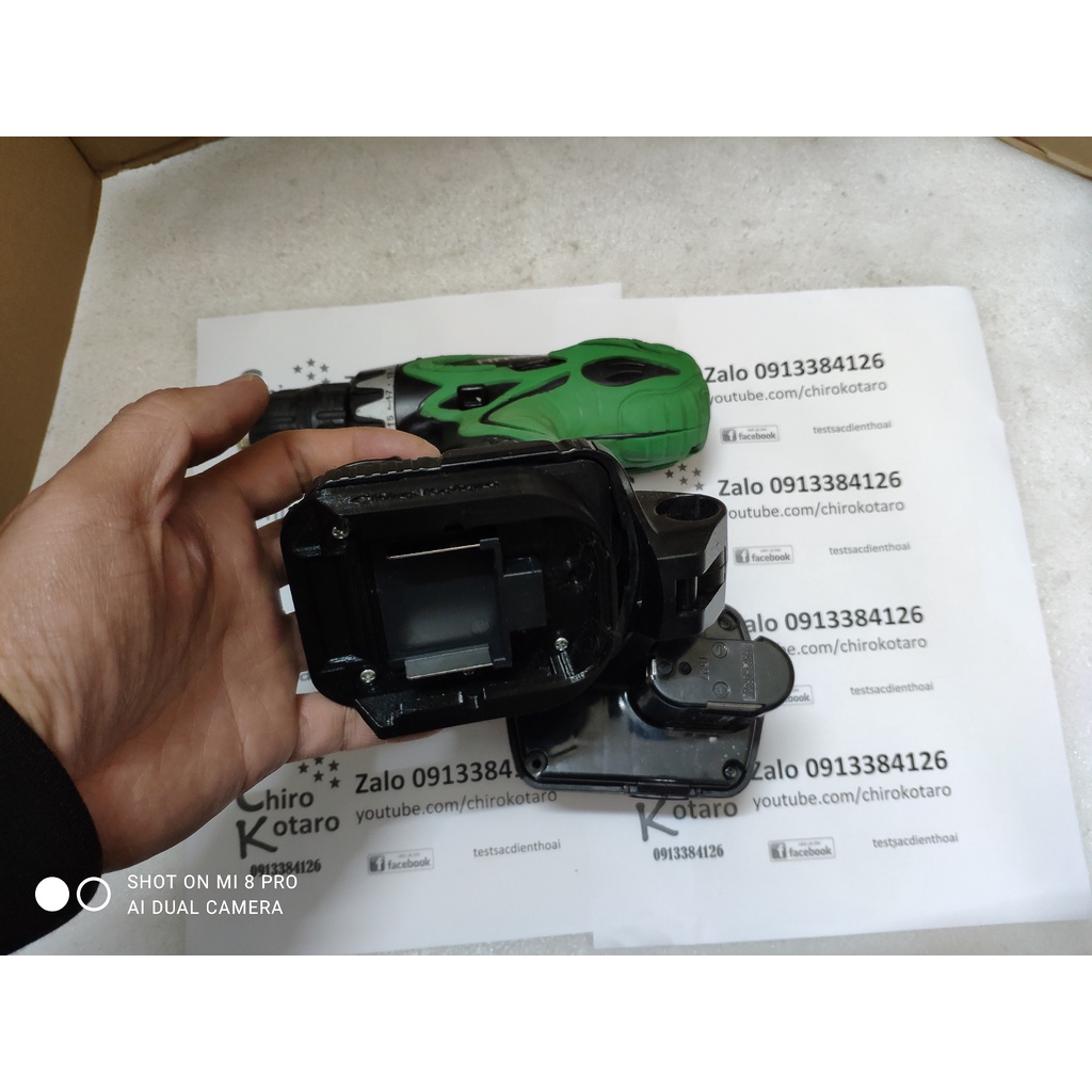Đế chuyển pin máy khoan, vit Hitachi Koki 14V NiCD pin đút sang dùng hộp pin cài Makita LXT